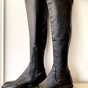Via Spiga supple black leather over knee boots 39